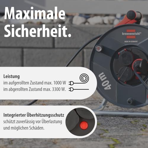 Brennenstuhl Garant V2 IP44 Kabeltrommel 40m outdoor, Kabel: H05VV-F3G1,5