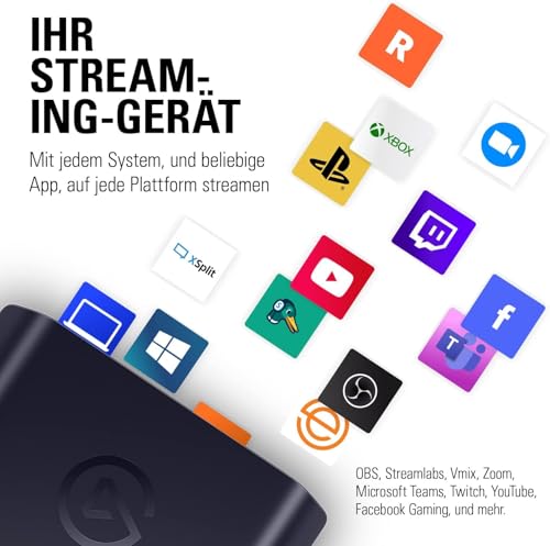 Elgato HD60 X Capture Card für PS5, Xbox Series X/S | 1080p60 HDR10 oder 4K30, ultraniedrige Latenz, treiberlos, Plug and Play, für OBS, PC/Mac