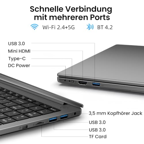 jumper 15,6 Zoll Laptop 12GB RAM 256GB SSD für Unternehmen und Studenten