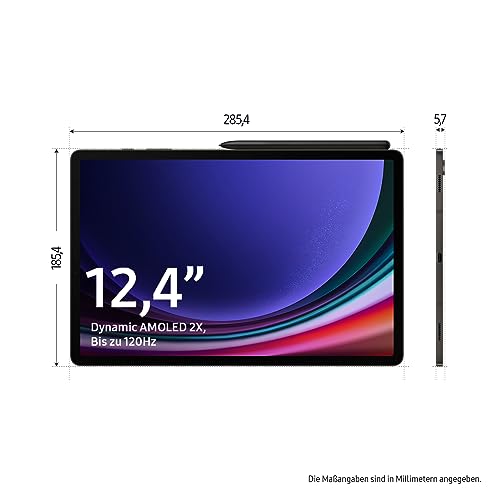 Samsung Galaxy Tab S9+ AI-Android-Tablet, 5G, 512 GB / 12 GB RAM, MicroSD-Kartenslot, Inkl. S Pen, Simlockfrei ohne Vertrag, Graphit, Inkl. 36 Monate Herstellergarantie [Exklusiv bei Amazon]