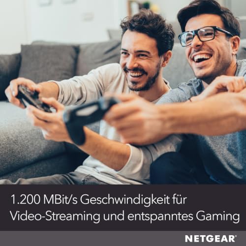 NETGEAR WLAN Repeater EX6120 WLAN Verstärker, AC1200 Dual Band WiFi, Abdeckung 2 bis 3 Räume & 20 Geräte, Geschwindigkeit bis zu 1200 MBit/s, kompaktes Design