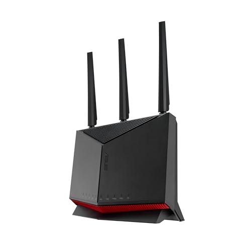 ASUS RT-BE86U WiFi 7 BE6800 Dual Band Gigabit Router | unterstützt 4096-QAM, Multi-Link-Betrieb (MLO), 10G-Port, abonnementfreie Netzwerksicherheit und umfassende VPN-Funktionen