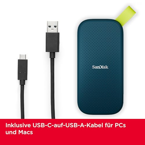 SanDisk Portable SSD 1 TB - bis zu 800 MB/s Lesen - Monterey | Externe SSD, kompatibel mit PC & Mac, automatische Backups, USB 3.2 Gen 2