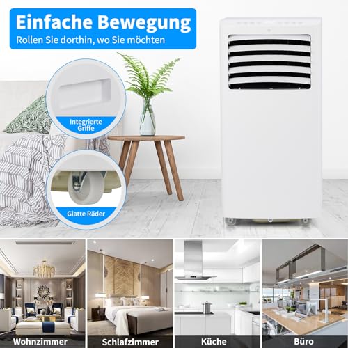LEADZM Mobile Klimagerät 12000BTU 1350W Abluftschlauch 3 Funktionen