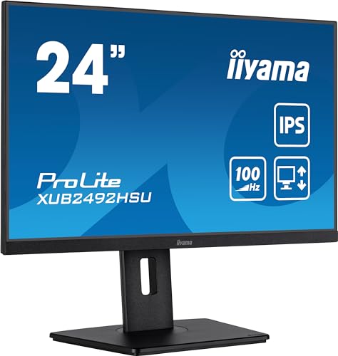 iiyama Prolite XUB2492HSU-B6 60,5cm 23,8" IPS LED-Monitor Full-HD 100Hz HDMI DP USB3.2 Höhenverstellung Pivot FreeSync schwarz