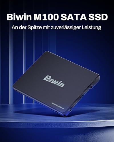 BIWIN M100 SATA 3.0 SSD 512GB - bis zu 550 MB/s Lesen - 6 Gb/s Internes Solid State Drive 2,5" für Laptop & Desktop – Schnell, Leise, Stoßfest