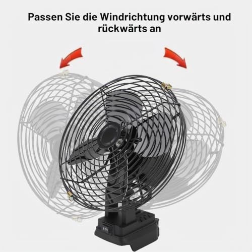 Jeanoko Baustellenventilator, Tragbar, 35 W, 4000 U/min, 20,3 Cm Eisenflügel, für den Einsatz auf der Baustelle und Im Freien
