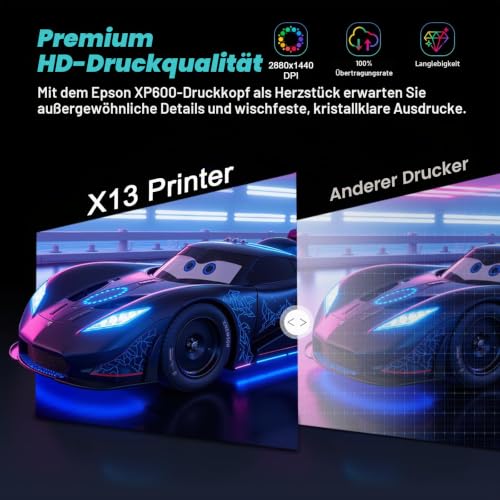 DSV A3+ Plus XP600 DTF-Drucker mit Trockenofen, automatischer Reinigung und Weißpapierzirkulation, doppelter Druckgeschwindigkeit im Vergleich zum L1800, 5-Zoll-Touchscreen, Drucken mit einem klick
