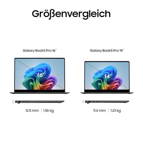 Samsung Galaxy Book5 Pro AI-Laptop, 16-Zoll-Display, AI-Notebook mit Intel Core Ultra 5 Prozessor, 16 GB RAM, 512 GB Speicher, Copilot+ PC, Moonstone Gray, 3 Jahre Herstellergarantie