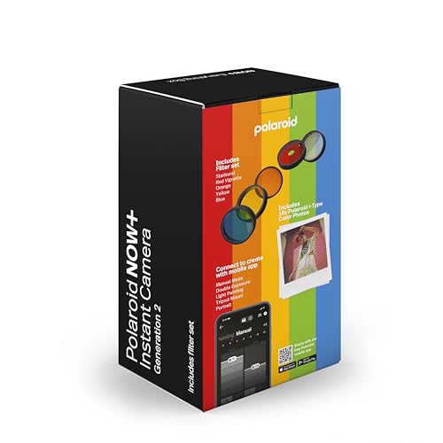 Polaroid Now+ Generation 2 - Camera + Film Bundle (16 Photos Included) - White - Bluetooth Connected App Controlled Instant Film Camera-6437