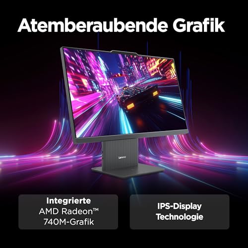 Lenovo IdeaCentre All-In-One PC | 23.8" Full HD Display | AMD Ryzen 5 220 | 16GB RAM | 1TB SSD | AMD Radeonn Grafik | Win11 | Inkl. USB Maus-Tastatur | Luna grau | 3 Monate Premium Care