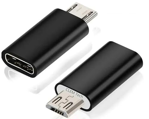 USB-C auf Micro USB Adapter, 2er Set, Aluminium, Schwarz