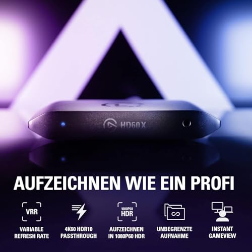 Elgato HD60 X Capture Card für PS5, Xbox Series X/S | 1080p60 HDR10 oder 4K30, ultraniedrige Latenz, treiberlos, Plug and Play, für OBS, PC/Mac