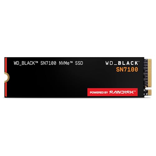 SanDisk WD_Black SN7100 NVMe SSD 2 TB (High-Performance Gaming-Speicher, bis zu 7.250 MB/s Lesen, PCIe Gen4, Energieeffizienz, für Desktop, Laptop & Handheld-Spielekonsolen) - Powered BY