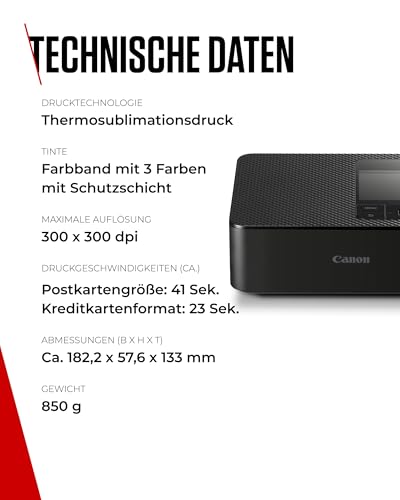 Canon SELPHY CP1500 Mini Fotodrucker für Handy, WLAN + Papierset | Thermodrucker für Sticker und Postkarten; WLAN und USB-Direktdruck, SELPHY Foto Layout App