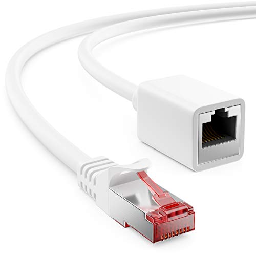 deleyCON 1m Cat6 LAN Patchkabel Verlängerung RJ45 S/FTP - Weiß