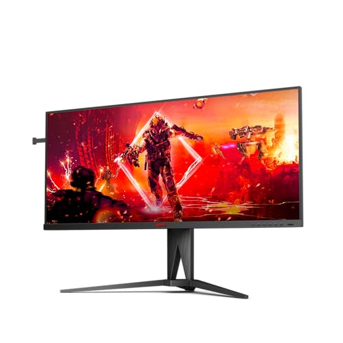 AOC AGON AG405UXC - 40 Zoll WQHD Gaming Monitor, 144 Hz, 1 ms GtG, HDR400, FreeSync Prem., G-Sync comp., (3440x1440, HDMI, DisplayPort, USB-C (90W PD), USB Hub) schwarz/rot