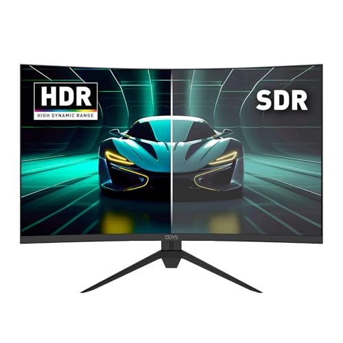 ODYS XP32 PRO-X 32 Zoll WQHD Curved Gaming Monitor, 180 Hz | 1ms MPRT, 1500R Krümmung, FreeSync kompatibel, HDR, 400 cd/m², 121% sRGB Farbraum, Eye Care, 2x HDMI 2.1, 2x Displayport 1.4