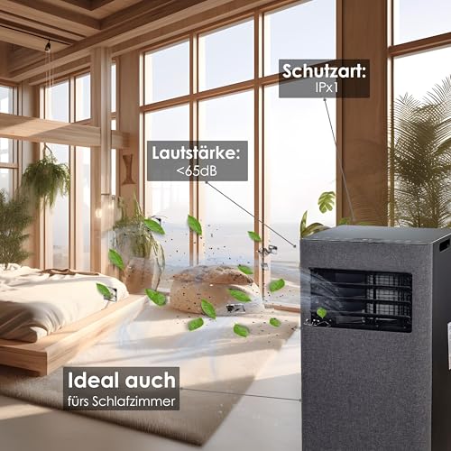 Zilan Mobile Klimaanlage 9000 BTU mit WLAN & Abluftschlauch, 3-in-1 Mobiles Klimagerät – Kühlen, Entfeuchten & Ventilator, leise, inkl. Fensterabdichtung & Fernbedienung, Timer, Wifi App-Steuerung