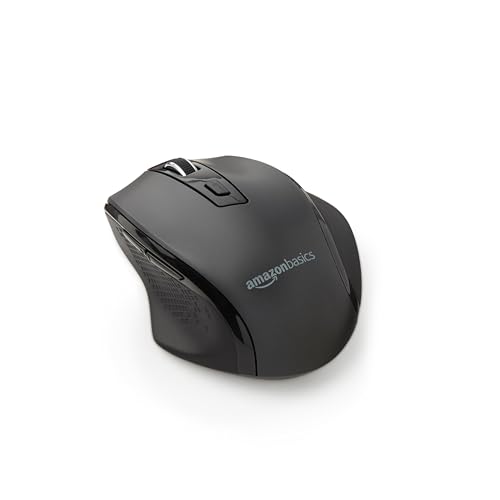 Amazon Basics Kabellose Maus mit Einstellbarem DPI – Ergonomisch – Schwarz