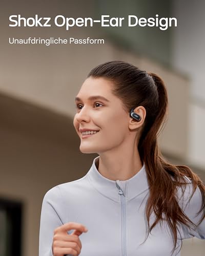 SHOKZ OpenFit Air Open-Ear-Kopfhörer mit Air-Ohrbügel, 8,7g leicht, Schwarz