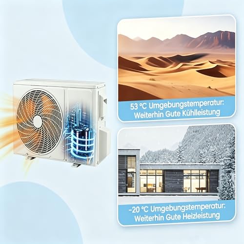 RELAX4LIFE Split Klimaanlage 12000BTU, Klimageräte mit Heizfunktion, Klima Splitgerät Kältemittel R32, Inverter-Technologie, Air Conditioner Inkl. Montagematerial, sehr leise