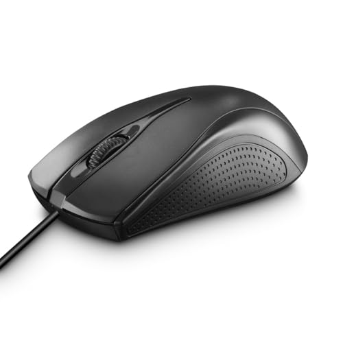 Hama Computermaus mit Kabel (Maus mit 3 Tasten für PC, Laptop oder Notebook, geeignet für Rechts- und Linkshänder, 1000 DPI, Betriebssysteme: Windows 11/10/8/7/Vista/XP, MAC OS 10.10 oder höher)