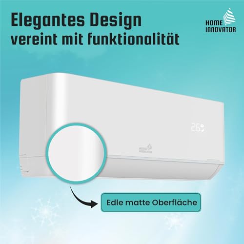 Homeinnovator 12000 BTU Split Klimaanlage und Heizung - Energieeffiziente 230V Mit Komplettem Installationssatz - Wandmontierte Inverter-Klimaanlage