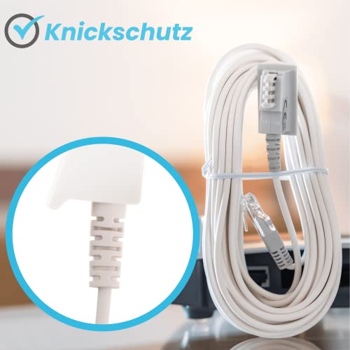 COXBOX 20 m DSL Kabel Fritzbox, Speedport, Easybox - TAE Kabel RJ45 weiß - VDSL ADSL WLAN Router-Kabel mit galvanischer Signatur für effektiven Schutz vor Störeinflüssen