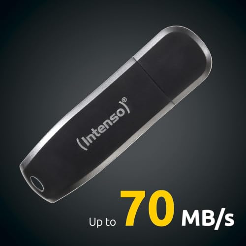 Intenso Speed Line, 64GB Speicherstick, USB-Stick 3.2 Gen 1x1, schwarz | 64 GB Speicherstick mit 70 MB/s Datentransferrate, robuster Kunststoff, kompakte Maße 19 x 65 x 9 mm, nur 8g Gewicht