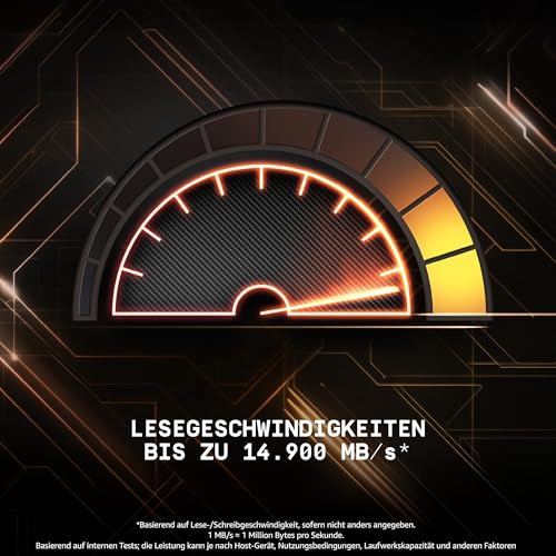 WD_Black SN8100 1 TB PCIe 5.0x4 NVMe M.2 SSD mit Kühlkörper (Lesegeschwindigkeiten von bis zu 14.900 MB/s, Schreibgeschwindigkeiten von bis zu 11.00MB/s, TLC 3D CBA NAND) - Powered by SANDISK