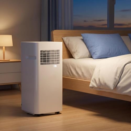 Tragbare Klimaanlage 10000 BTU mit Luftentfeuchter, Fernbedienung, Sleep-Timer, 3 Modi Oszillierender Ventilator für Schlafzimmer oder Büro