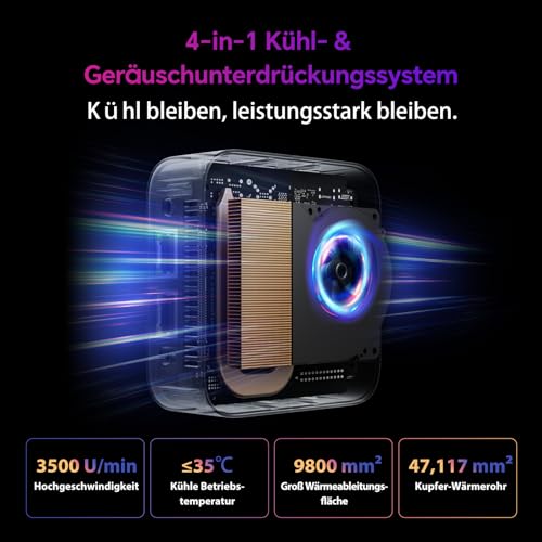 [3 Jahre Garantie] Blackview MP80 Mini PC Intel 12th N97 Win 11 Pro, 16GB LPDDR5 (35% Krasser, Zerstört DDR4) 1TB M.2 SSD Mini Desktop PC, 3*HDMI 4K, Dual LAN, USB 3.2×3, WiFi 2.4/5G für Homeoffice