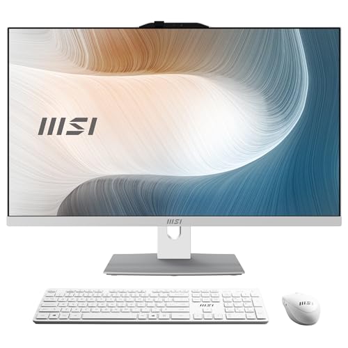 MSI Modern AM272P 1M-838DE - All in One PC, Intel Core 5 Prozessor 120U, 27 Zoll, FHD (1920x1080), 512TB SSD, 8GB DDR5, Webcam, Windows 11 Pro, Weiß