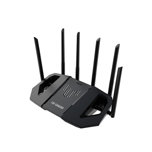 ASUS TUF Gaming BE6500 Dual Band Wi-Fi 7 Extendable Gaming Router | 802.11be, 4x 2.5 GbE-Ports, 3-stufige Portweiterleitung, Smart Home Master, AiMesh-Unterstützung, AiProtection Pro