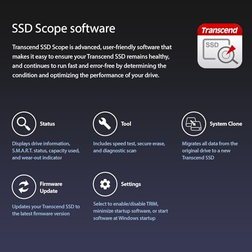 Transcend 2TB SSD220Q 2,5" SATA III SSD, bis 550 MB/s, SLC-Cache | Interne SSD, LDPC-Fehlerkorrektur (ECC), kompatibel mit Laptops und Desktop-PCs