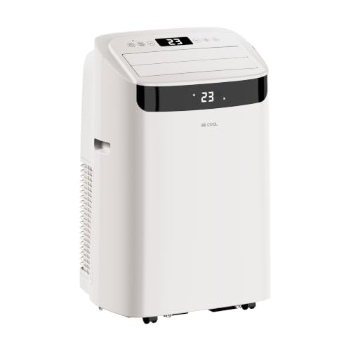 BE COOL mobiles Klimagerät 14000 BTU mit Heizung & WLAN, 4 in 1 Klimaanlage mit Entfeuchter und Ventilator, für Räume bis 48 m², Fernbedienung, Timer, Alexa & Google Assistant, weiß