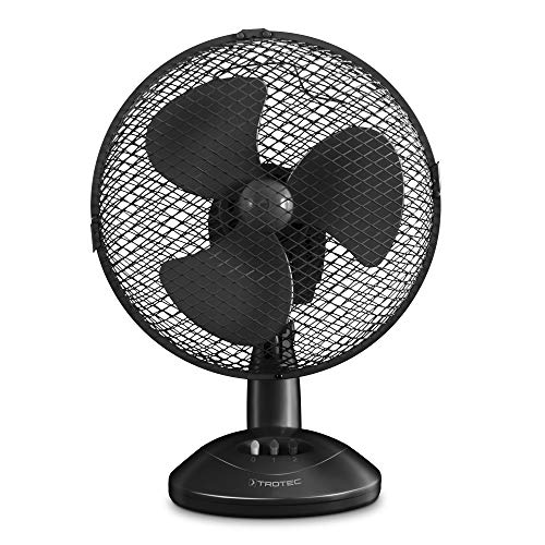 TROTEC TVE 8 Tischventilator | 25 Watt, oszillierend 90°, 2 Stufen, Ø 23 cm und sehr leise, schwarz