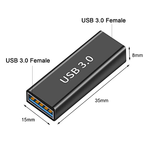 iJiZuo 2-Pack USB 3.0 Coupler USB Female to Female Adapter Gender Changer | USB 3.0 Female to Type A Female 3.0 Cable Coupler, for Connecting Two USB Male Ends Cord, Extension Connector