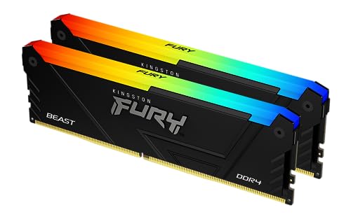Kingston FURY Beast RGB 32GB 3200MT/s DDR4 CL16 DIMM (Kit mit 2) PC Arbeitsspeicher KF432C16BB12AK2/32