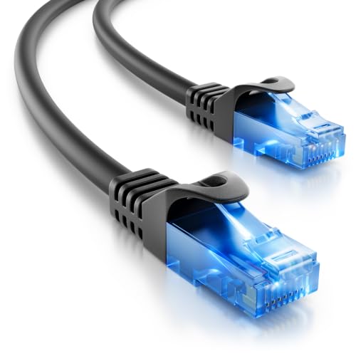deleyCON 3,0m CAT.6 Ethernet Gigabit LAN Netzwerkkabel RJ45 CAT6 - Schwarz