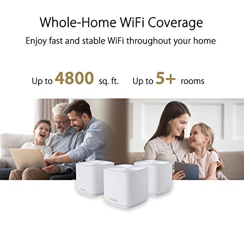 ASUS ZenWiFi XD4 Plus 1er Pack AX1800 Whole-Home Mesh WiFi 6 System | kombinierbarer Router, bis zu 204m² Abdeckung, AiMesh, AiProtection, Wandbefestigung, App Steuerung, schwarz