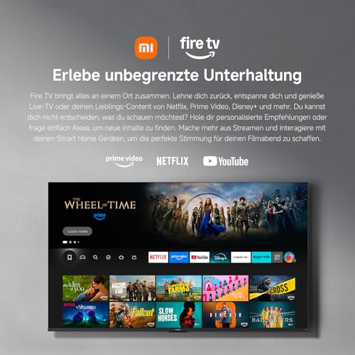 Xiaomi TV F 55 Zoll 2025, 4K UHD Smart TV, Fire OS8, HDR10, L55MB-FAEU | Triple Tuner DVB-C/S/S2/T/T2, 60Hz with 120Hz Game Boost Mode, Voice Control with Alexa