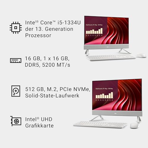 Dell 24 All-in-One PC- Intel Core i5-1334U, 16GB RAM, 512GB SSD
