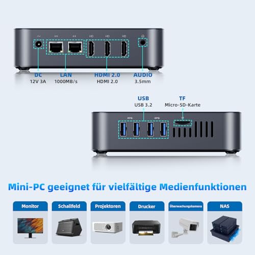 DreamQuest Mini PC Intel N95 16GB RAM 512GB SSD Windows 11 Pro