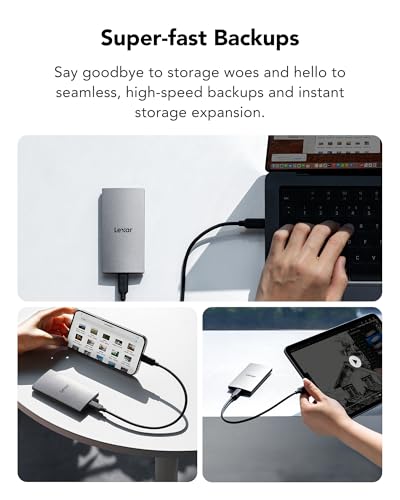 Lexar Externe SSD 2TB, USB 3.2 Gen2 Portable SSD, bis zu 1050 MB/s Lesen, 1000 MB/s Schreiben, Tragbare SSD für iPhone17-Serie/Mac/PS5/XBOX/Laptop/PC und Spielkonsole