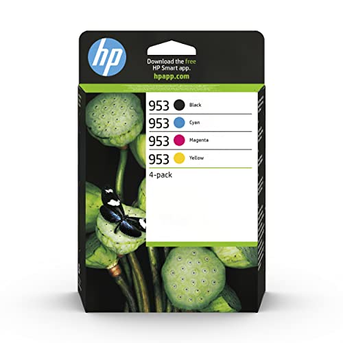 HP 953 Schwarz, Cyan, Magenta, Gelb, Original Druckerpatronen Multipack | Tinte für HP OfficeJet Pro 7700, 8200, 8700, ~900 Seiten (6ZC69AE)