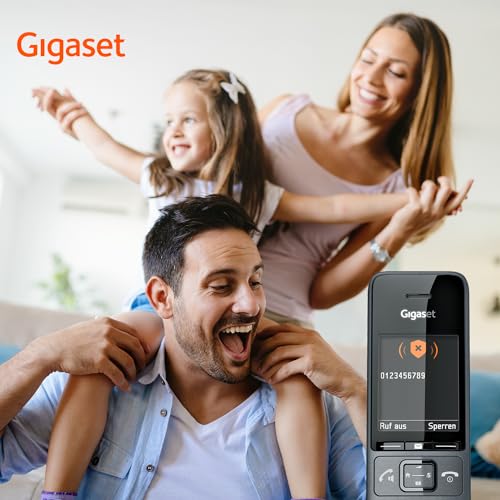 Gigaset Comfort 520 - Schnurloses DECT-Telefon - Elegantes Design, Brilliante Audioqualität auch beim Freisprechen, Komfort Anrufschutz, Adressbuch mit 200 Kontakten, titan-schwarz [Deutsche Version]