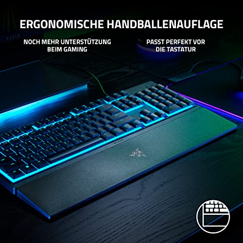 Razer Ornata V3 X - Flache Membran-Tastatur mit Chroma RGB (Lautlose Membran-Switches, Ergonomische Handballenauflage, Tastenkappen Anti-UV-Beschichtung) QWERTZ DE-Layout | Schwarz