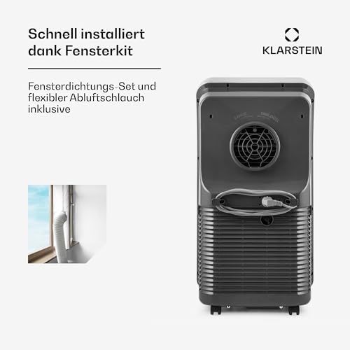Klarstein Metrobreeze New York Smart 7k Mobiles Klimagerät – 7000 BTU, 21-34 m², App & Fernbedienung, Energieeffizienz A, 3 Geschwindigkeiten, Luftentfeuchter, Timer, Schlafmodus, Weiß